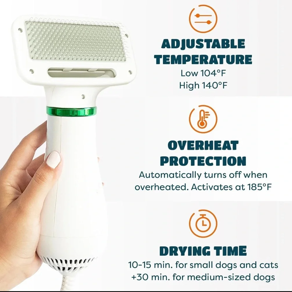 Pet Grooming Dryer with Brush - White